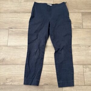 Everlane Pull on Work Office Pants Navy  Size 4 Side Zip Comfy Stretchy